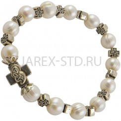 Браслет, имитация речного жемчуга, светлый.Арт.БПЖ-001СВ