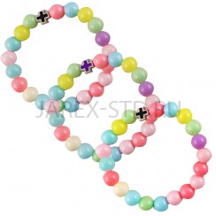 Браслет "Детский", цветные бусинки, с крестиком.Арт.БД-121/ЦВ