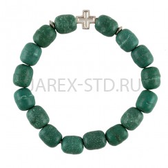 Браслет из ладанного дерева с крестиком, зеленый.Арт.БЛД/зел