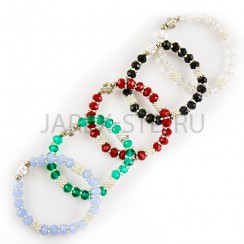 Браслет Крест, стекло, цвет микс.Арт.БСМ-001