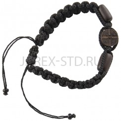 Браслет с молитвой "Псалом 90", ручное плетение, самшит, чёрный.Арт.БГ-107