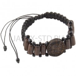 Браслет "Спаси и Сохрани", ручное плетение, самшит, чёрный.Арт.БГ-105