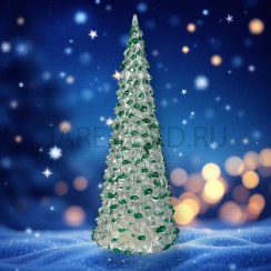Ёлка рождественская с подсветкой, настольная, пластик; h19,5.Арт.ЕП-009