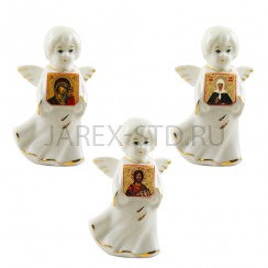Фигурка "Ангел", с иконой, фарфор; h10.Арт.АФ-656