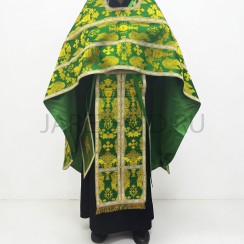 Иерейское облачение русского кроя, зелёное с золотом, от 175 см