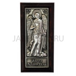 Автомобильная икона «Ангел Хранитель», металл, пластик, серебро, 4×8,5 см