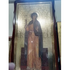 Икона «Антонина» киот, светлая деревянная рамка, 67 x 115 см