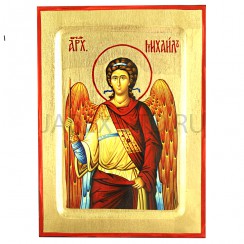 Икона «Архангел Михаил» дерево, позолота, печать-краска, 17×23 см