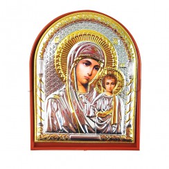 Икона "Казанская", арочная, пластик, металл; h7.Арт.ИПА-8104/053