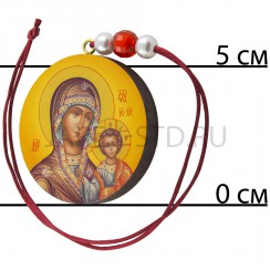 Автомобильная икона-подвеска, дерево "Казанская"; 5*5.Арт.И-КА/053