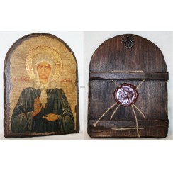 Икона "Матрона", арочная, дерево под старину, печать-краска; 17*23.Арт.И-СТА-001/061