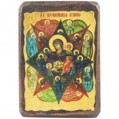 Икона "Неопалимая купина", дерево под старину, печать-краска; 7*10.Арт.И-СТ-003/095