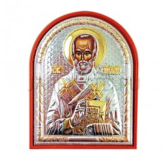 Икона "Николай Чудотворец", арочная, пластик, металл; h7.Арт.ИПА-8104/101