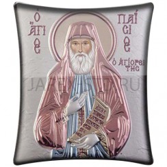 Икона "Паисий Святогорец", фигурная рамка, напыление серебро&цветная эмаль; 5,5*7.Арт.00137TBR6FWA