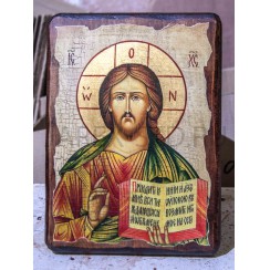 Икона "Спаситель", дерево под старину, печать-краска; 30*42.Арт.И-СТ-005/133