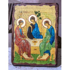 Икона "Троица", дерево под старину, печать-краска; 30*42.Арт.И-СТ-005/146