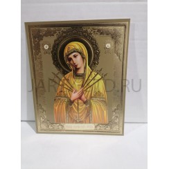 Икона «Умягчение Злых сердец», конгев, золотой, 15 x 18 см