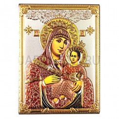 Икона "Вифлеемская", риза металл, рамка мдф, напыление серебро&золото&эмаль; 8,4*11,2.Арт.ИГД-011/Э