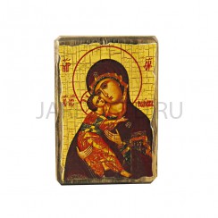 Икона "Владимирская", дерево под старину, печать-краска; 7*10.Арт.И-СТ-003/016