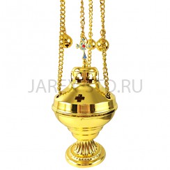 Кадило с позвонцами , цинковый сплав, камни, эмаль; h67.Арт.К-4503