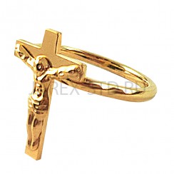 Кольцо "Распятие" , золотой цвет;17-22.Арт.КМ-4276-1
