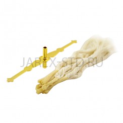 Комплект для лампады: поплавок металлический, 10 фитилей хлопковых с восковой основой.Арт.ППФ-02