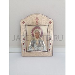 Ковчег 16,7*22,4 "Матрона" сереб. фон цветная эмаль риза стекло