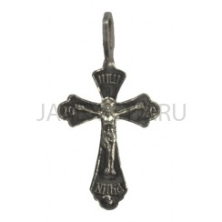 Православный нательный крест, металл, белый; h3,5.Арт.КН-004-6