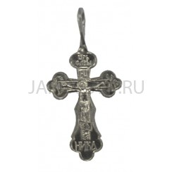 Православный нательный крест, металл, белый; h3,5.Арт.КН-007-25