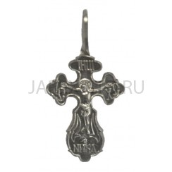 Православный нательный крест, металл, белый; h3,2.Арт.КН-007-26