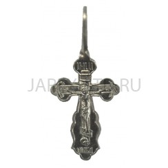 Православный нательный крест, металл, белый; h2,9.Арт.КН-007-30