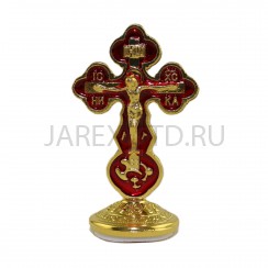 Крест "Спаси и Сохрани" на подставке, скотч, металл, эмаль; h5,5.Арт.КА-4879-18