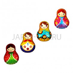 Магнит с росписью " Матрешка",эпоксидная смола;3 D, 5*4.Арт.МГ-6652-1