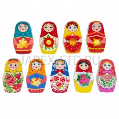 Магнит с росписью " Матрешка",полистоун, 8*5.Арт.МГ-6617-1