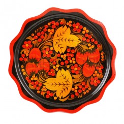 Набор чаш с подносом с росписью "Хохлома", 19см х 10,5см.Арт.НЧ-10053