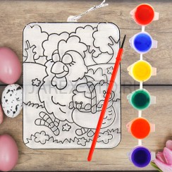 Детский набор для творчества "Петушок", краски, кисточка, картина-основа.Арт.ПН-Р-4236