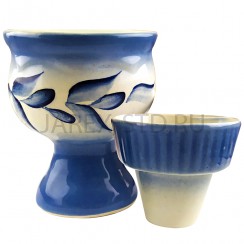 Набор настольная лампада "Кубок", стакан, керамика, гжель; h11.Арт.КГ-049