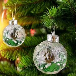 Набор новогодних украшений "Шары", подвесные, 6 штук; h.Арт.ЕУ-21-013