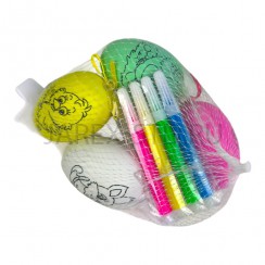 Набор пасхальный «Яйца и фламастеры», цветные, 4 шт