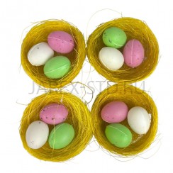 Набор пасхальный «Яйца в гнезде», цветные, 4 штуки