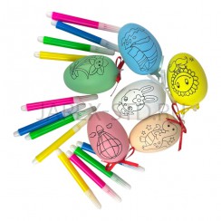 Набор пасхальный «Яйца», 12 яиц, 12 наборов фломастеров, пенопласт