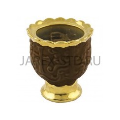 Настольная лампада "Грааль", керамика, коричневая с золотом; h7.Арт.К-020/КОР