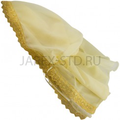 Платок неспадающий, бежевый, капор, шифон; р.42-52.Арт.КР-001/бж