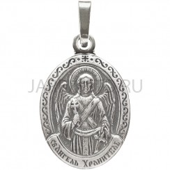 "Ангел Хранитель", нательная икона(образок), серебрение.Арт.ОНП-Ж-001/003