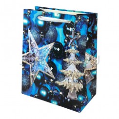 Пакет подарочный новогодний ламинированный «Звезда»,18*23*10 см.Арт.ПР-10462597