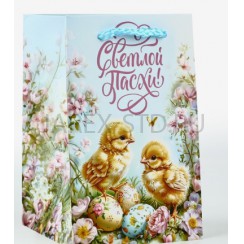 Пакет подарочный под кулич «Пасха», цыплята, 10*16*10 см.Арт.ПП-10643424