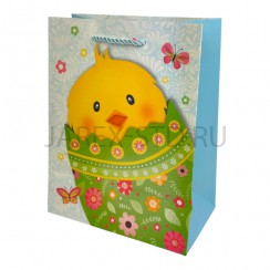 Пакет подарочный под кулич «Цыпленок в скорлупе», 18*23*10.Арт.ПП-10337A-5