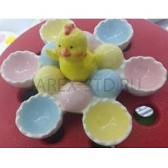 Подставка пасхальная для 6-ти яиц, цветная керамика; h.Арт.ПК-П-001