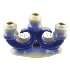 Подсвечник, 3-х рожковый, керамика, цвет синий; h6,5.Арт.КЦ-029/син