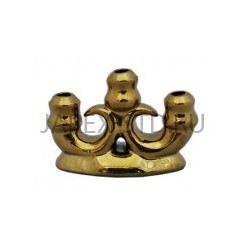 Подсвечник, 3-х рожковый, керамика, золотой; h6,5.Арт.КБЛ-016